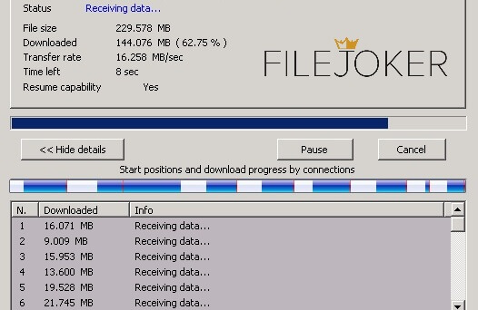 Filejoker無制限ダウンロード速度
